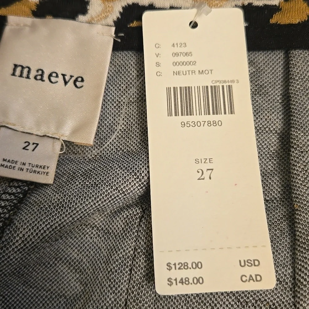 Maeve Black and Gold Patterned Boot Cut Pants - Picture 9 of 11